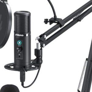 USB Microphone with Zero Latency Monitor, Black